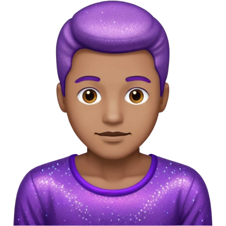 man supervisor wearing glitter purple glittery clothes emoji