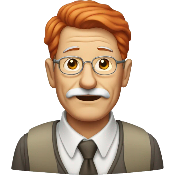 80 years old man with red hair Just don't draw him a mustache. emoji