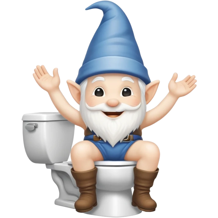 White Gnome on toilet  emoji