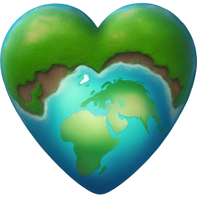 Heart with earth inside for earth day emoji