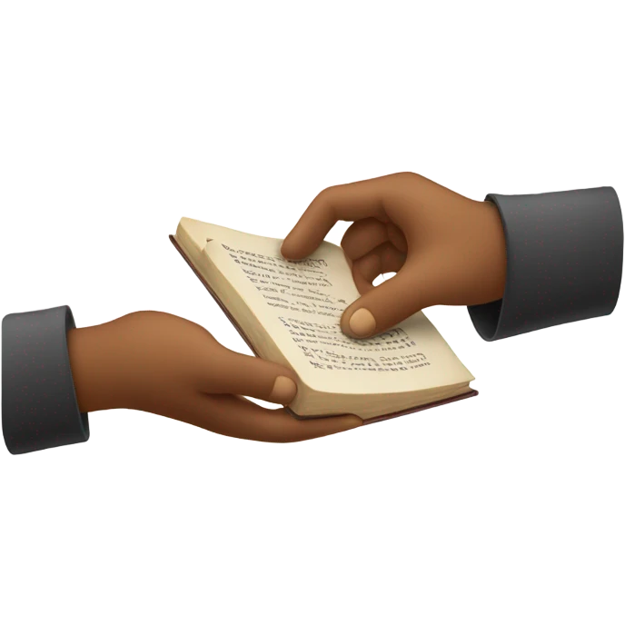 A hand passing a book or coin to another hand. emoji