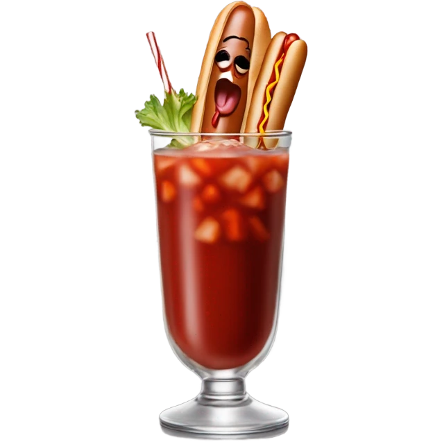 a bloody mary topped with a mini chicago dog emoji