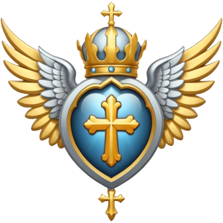 holy saint emblem with silver wings  emoji