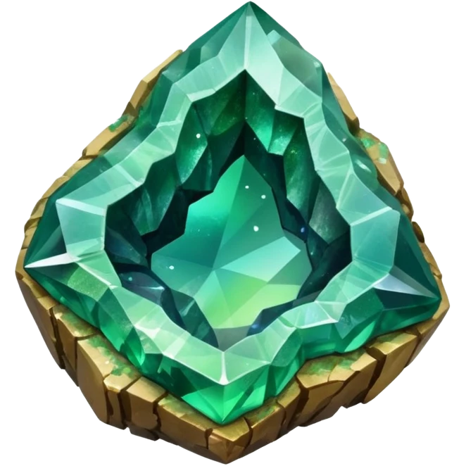 green shiny crystal geode  emoji