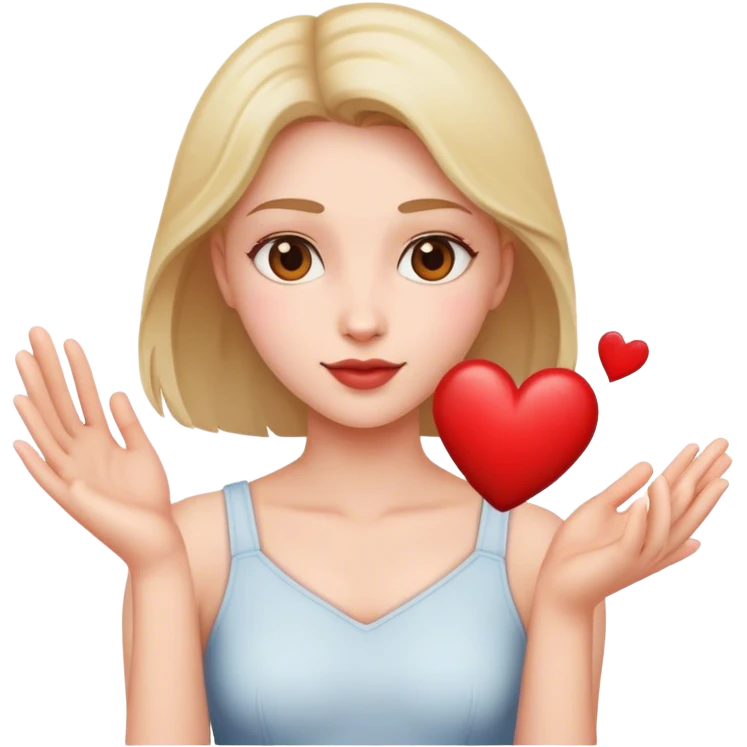 Heart being thrown at woman emoji