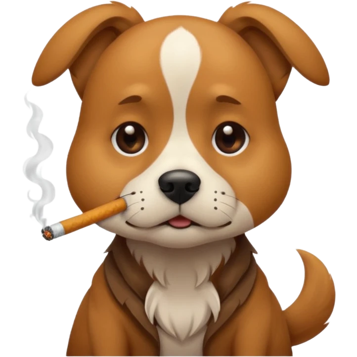 A dog smoking  emoji