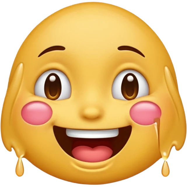 Laughing emoji mixed with embarassed emoji