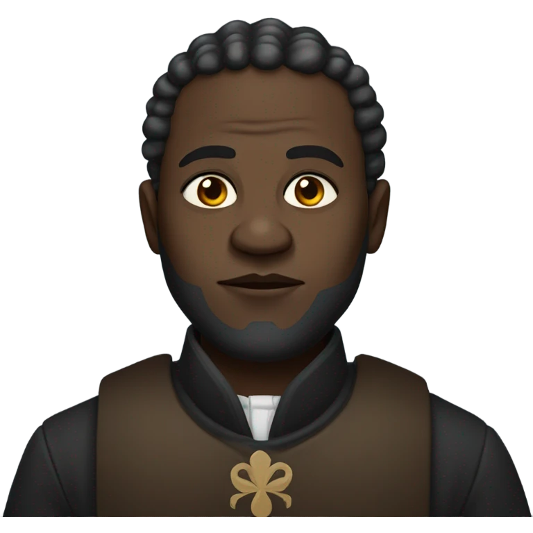 Black man with angry face wearing Georgian Chokha emoji