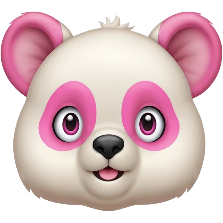 Osito blanco tierno, circulo en estomago y orejas rosa, guiñando el ojo izquierdo y sonriendo con brazos levantados.
 emoji
