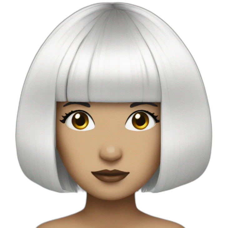 Sia black And white wig emoji
