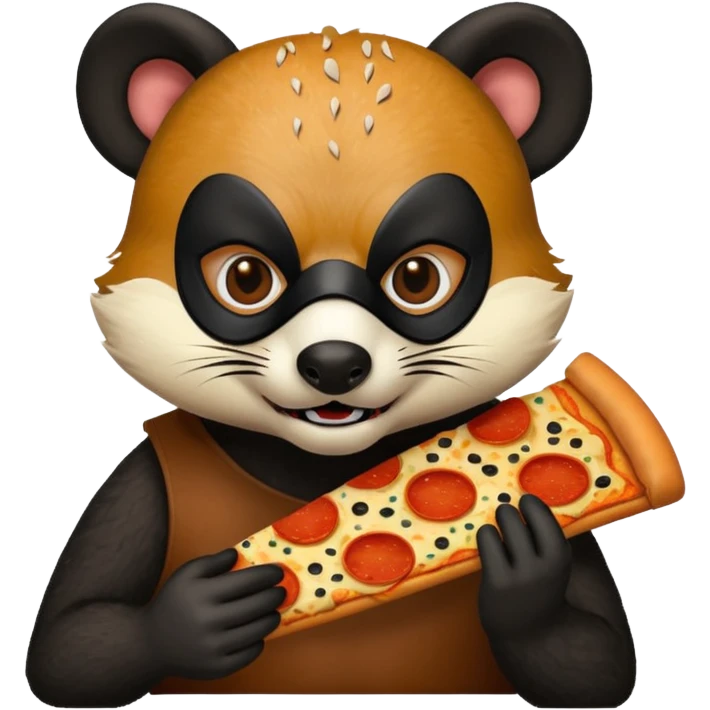 badger eating pizza  emoji