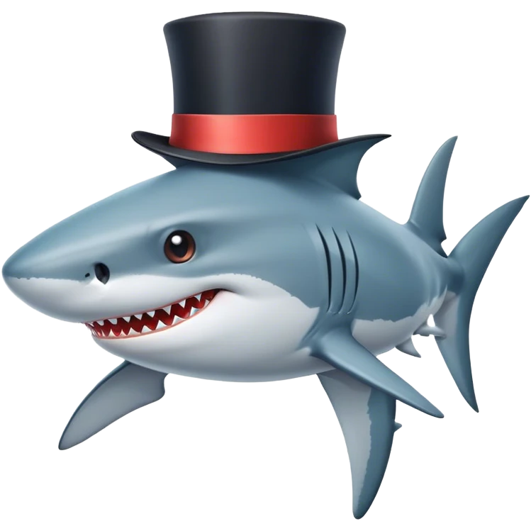 Shark wwith a top hat emoji