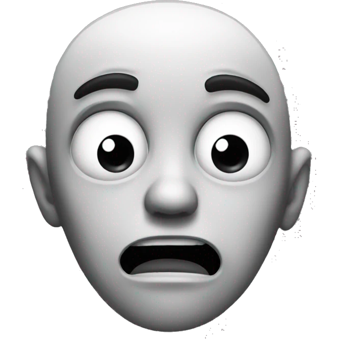 Monochrome horror face emoji