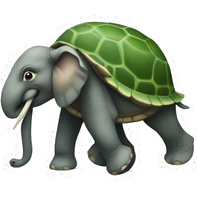 A turtle with four elephants on it back emoji