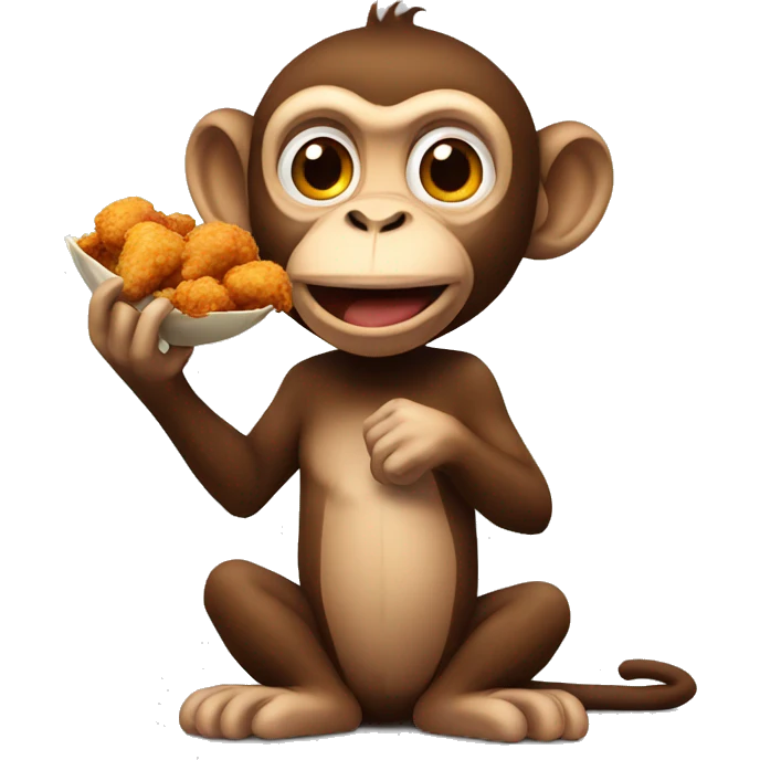 Monkey with a friedchicken emoji