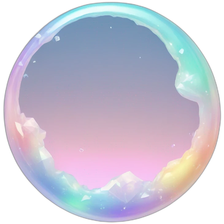 Pastel iridescent rainbow crystal crescent emoji