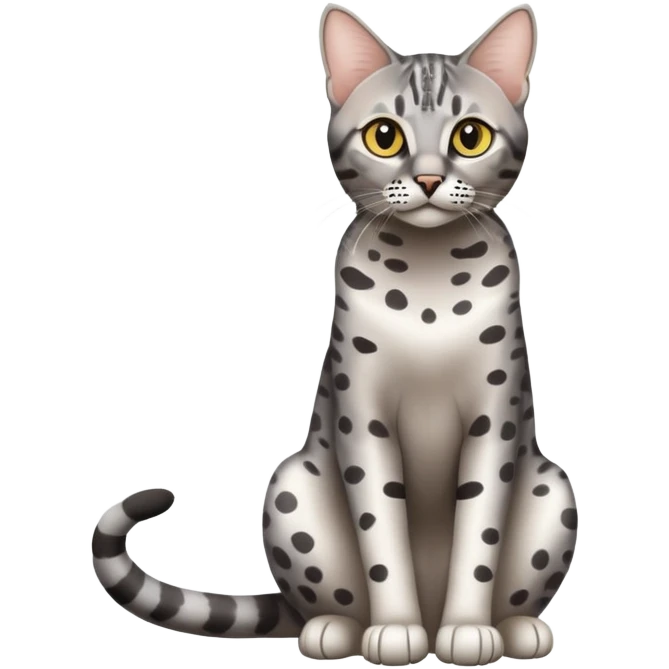 Egyptian Mau cat sitting full body emoji