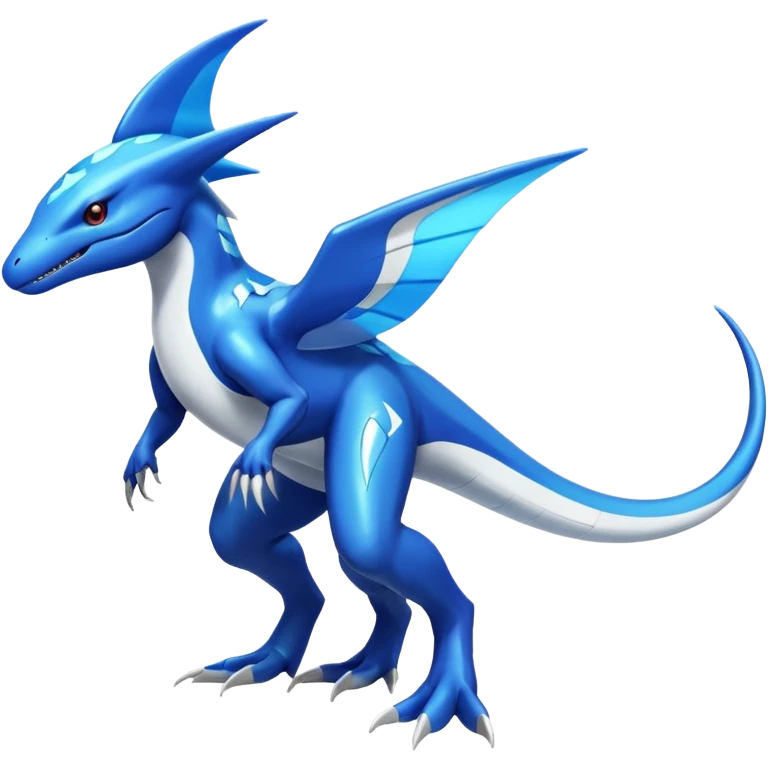 Shiny Glossy Oily Futuristic Latios-Gabite-Amaura-Salandit-Helioptile-fusion (full body) emoji