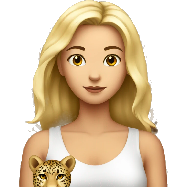 girl with leopard emoji