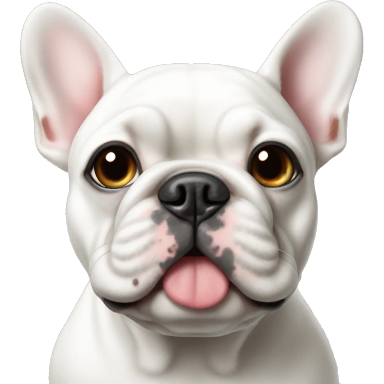 White French bulldog with black eye spot  emoji