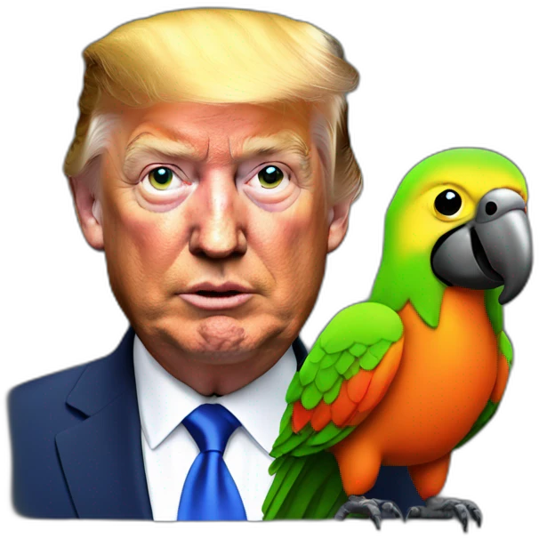 trump with a parrot emoji