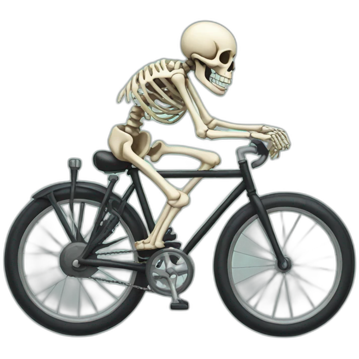 Skeleton on a bike emoji