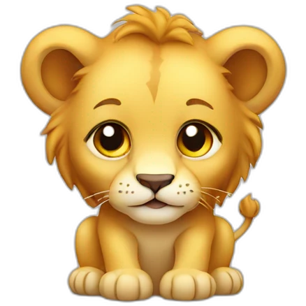 Baby lion with nuggets emoji