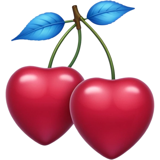 Deux cerise de couleur bleue emoji