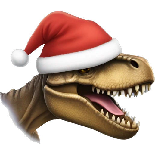 Trex wearing Santa hat  emoji