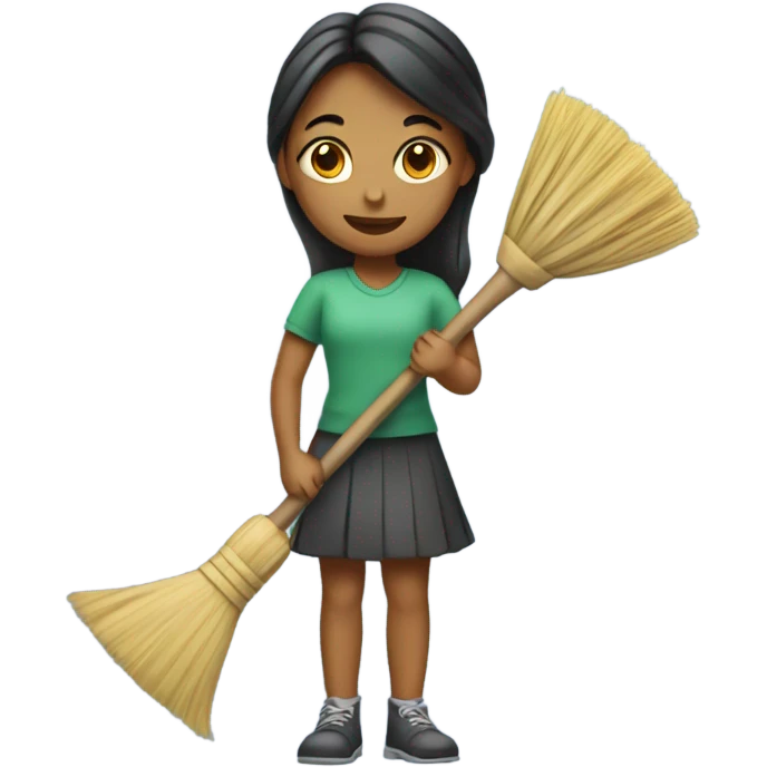 Girl with a broom emoji