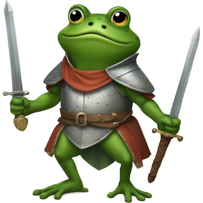 Medieval frog with a sword  emoji