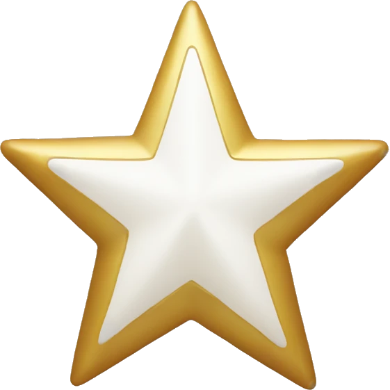 Half gold star half white star emoji