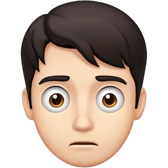 Confused guy with dark hair emoji
