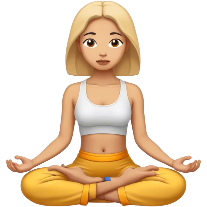 Light skin woman doing meditation emoji