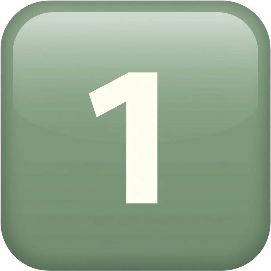 pageant number badge, minimal rectangle with soft edges,  muted earthy palette with dark olive green, soft sage green, emoji