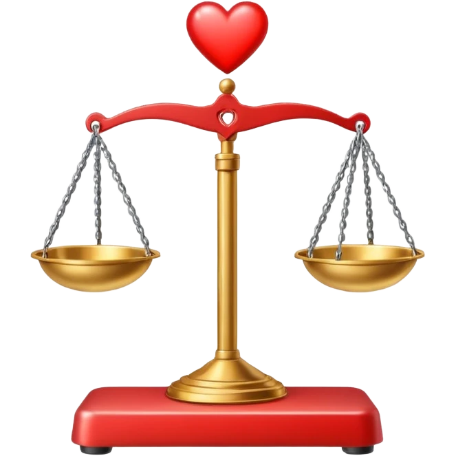 scale with a heart symbol emoji