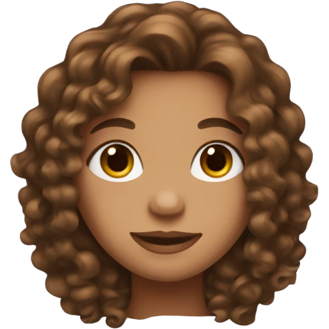 one girl with long brown curly hair emoji