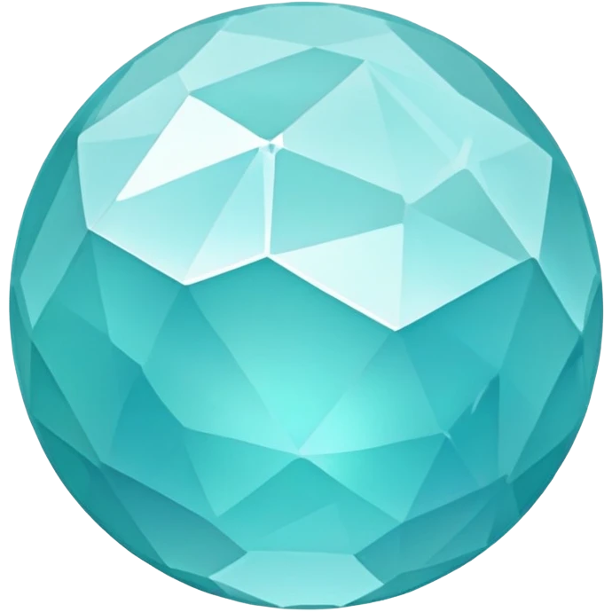 Faceted round smithsonite with robin's egg blue color and holographic shimmer emoji