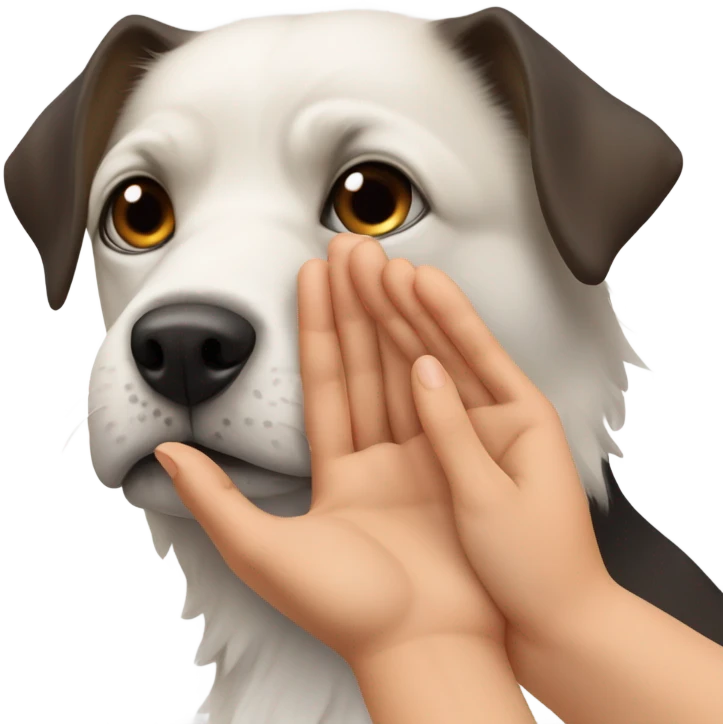 Dog holding hands with me  emoji