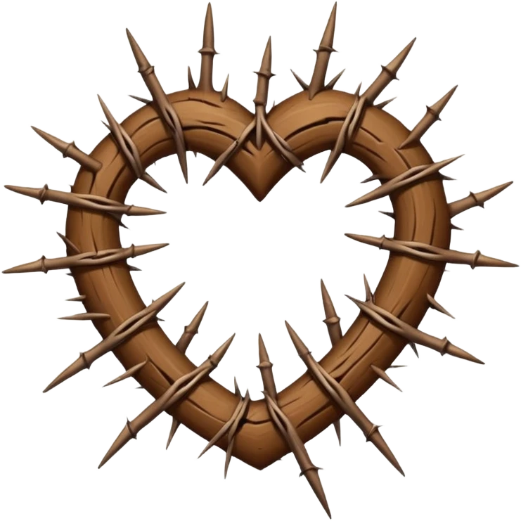 Around the heart  Crown thorns  in horizontal lly  emoji
