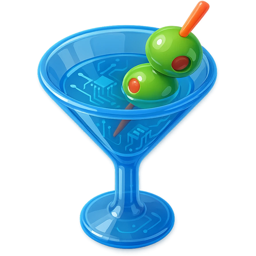 A martini glass with olives emoji