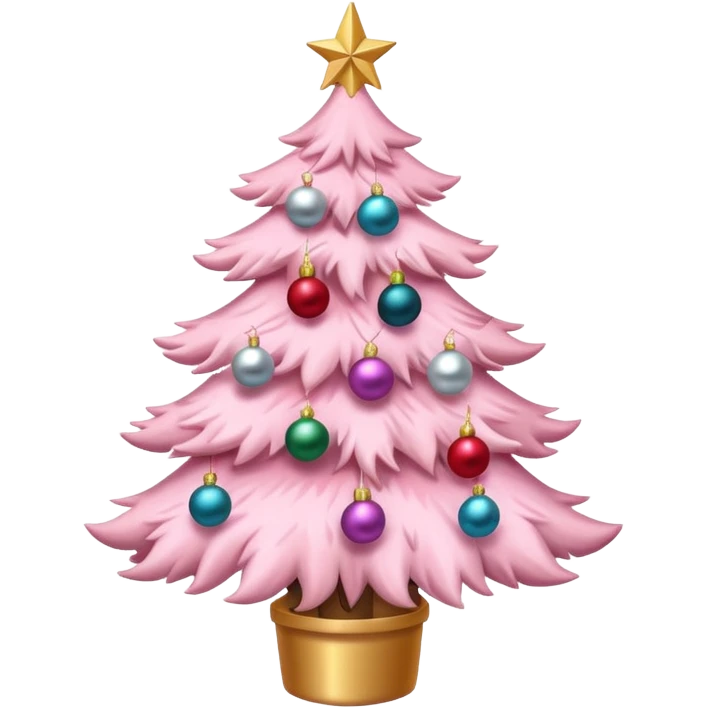 an aesthetic baby pink  christmas tre emoji