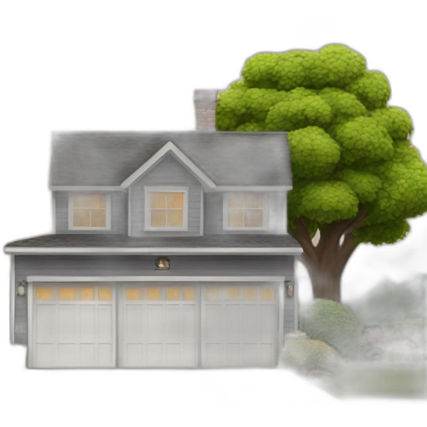 American house with garage emoji
