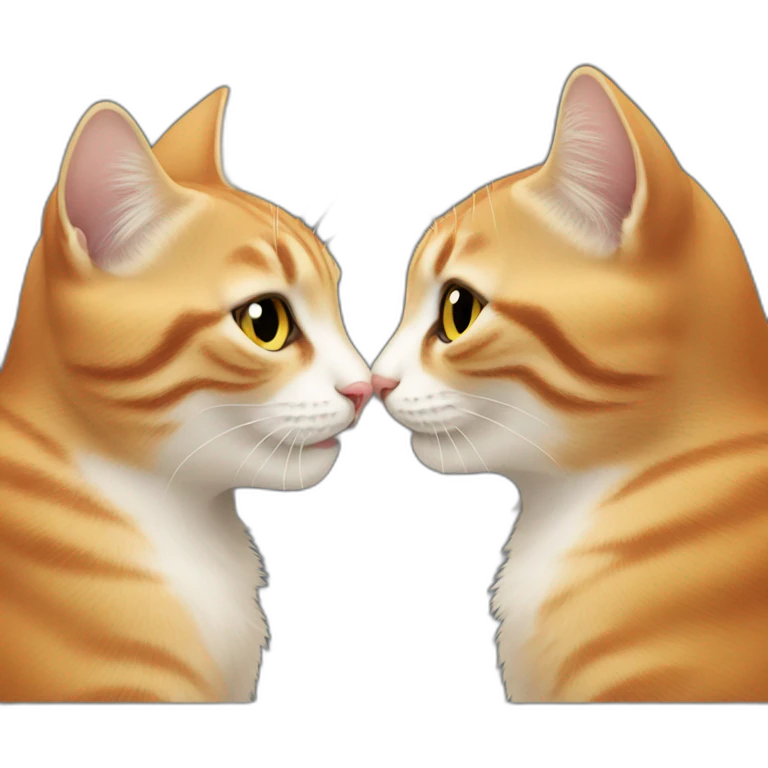 Two cats kissing each other emoji