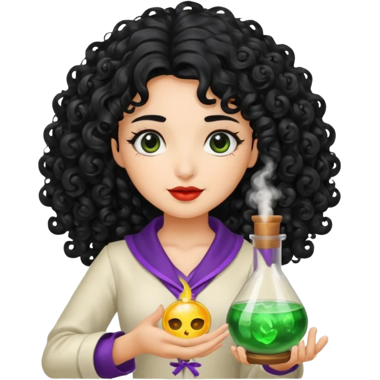 latina moon alchemist woman curly black hair potion emoji