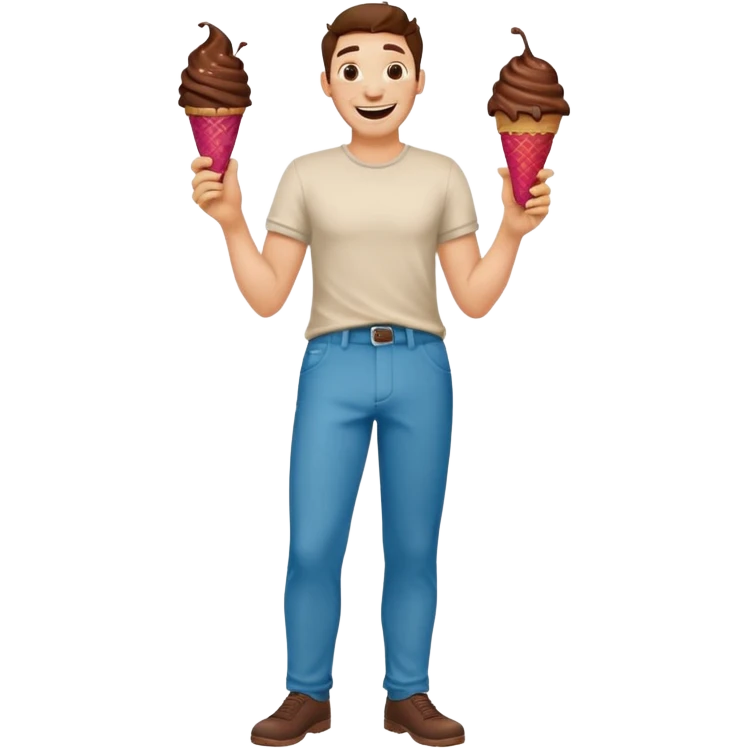 Man laughing with chocolate ice cream stain on pants  emoji