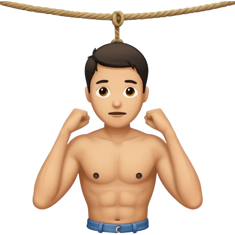 Man hanging in a rope  emoji