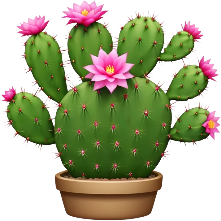 Cactus with pink flowers emoji