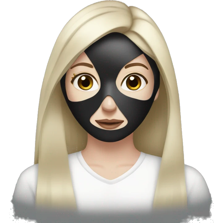 Pale girl , brunette with mask on emoji
