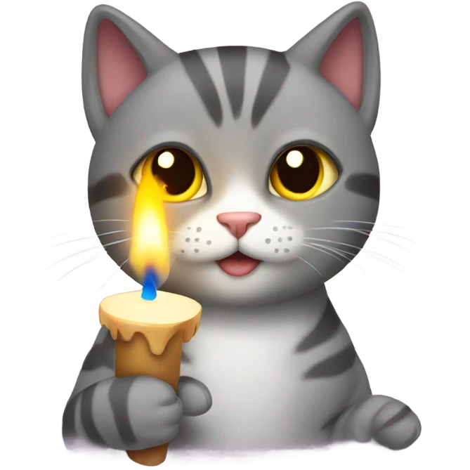 Cat holding a candle  emoji